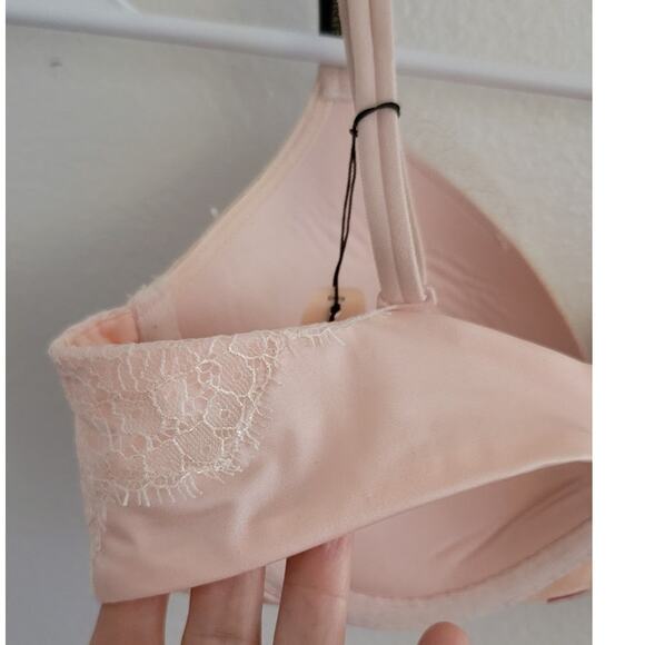 Victoria's Secret VS Very Sexy Push-Up Floral Lace Shimmer Bra Pink Red 34B NEW - Picture 9 of 10